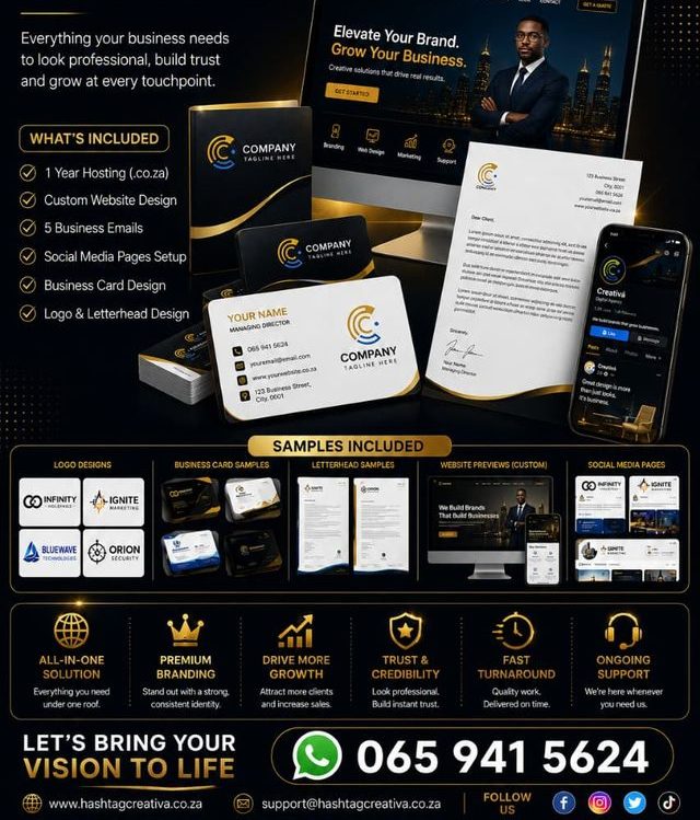 Premium complete branding solution campaign — gold theme