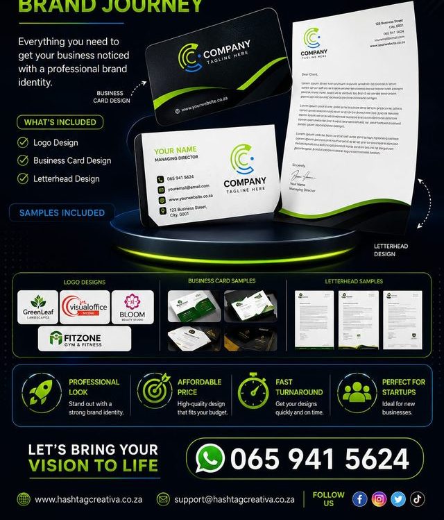 Brand Journey starter campaign — logo, business cards, letterhead design